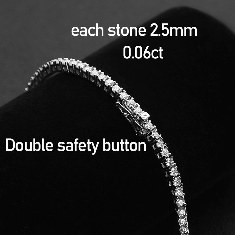 8.6 Carats or 9.6 Carats Moissanite 18K White Gold Plated 925 Sterling Silver Tennis Necklace