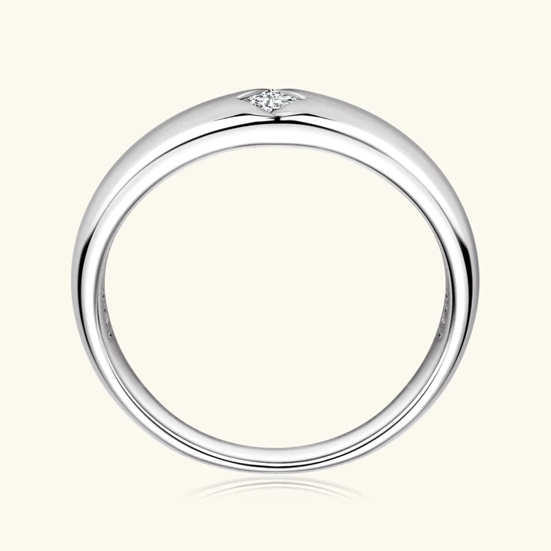 0.15 Princess Cut Moissanite 18K Gold Plated 925 Sterling Silver Band