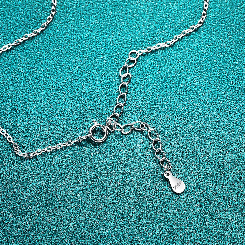 1 Carat to 5 Carat Moissanite D Color VVS1 18K Gold Plated Sterling Silver Pendant Necklace