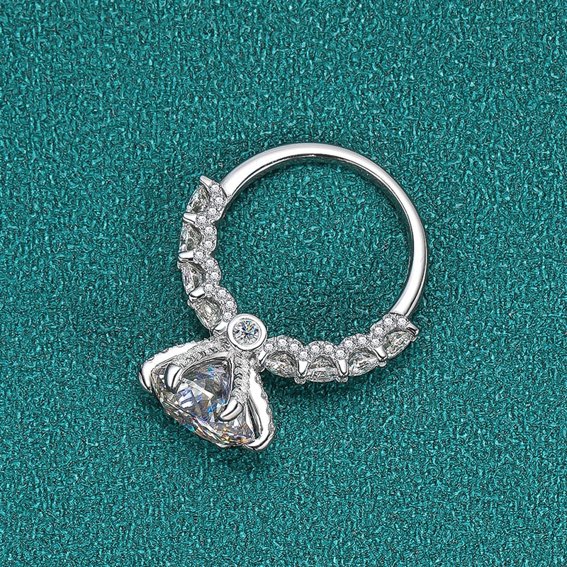 5.1 Carat Total or 7.3 Carat Total Moissanite 18K Plated 925 Sterling Silver Ring