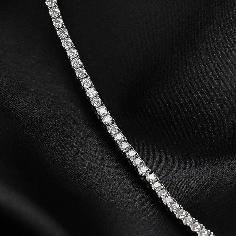 8.6 Carats or 9.6 Carats Moissanite 18K White Gold Plated 925 Sterling Silver Tennis Necklace
