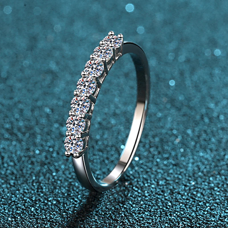 1.28 Carats Total Moissanite 18K White Gold Plated 925 Sterling Silver Bridal Set