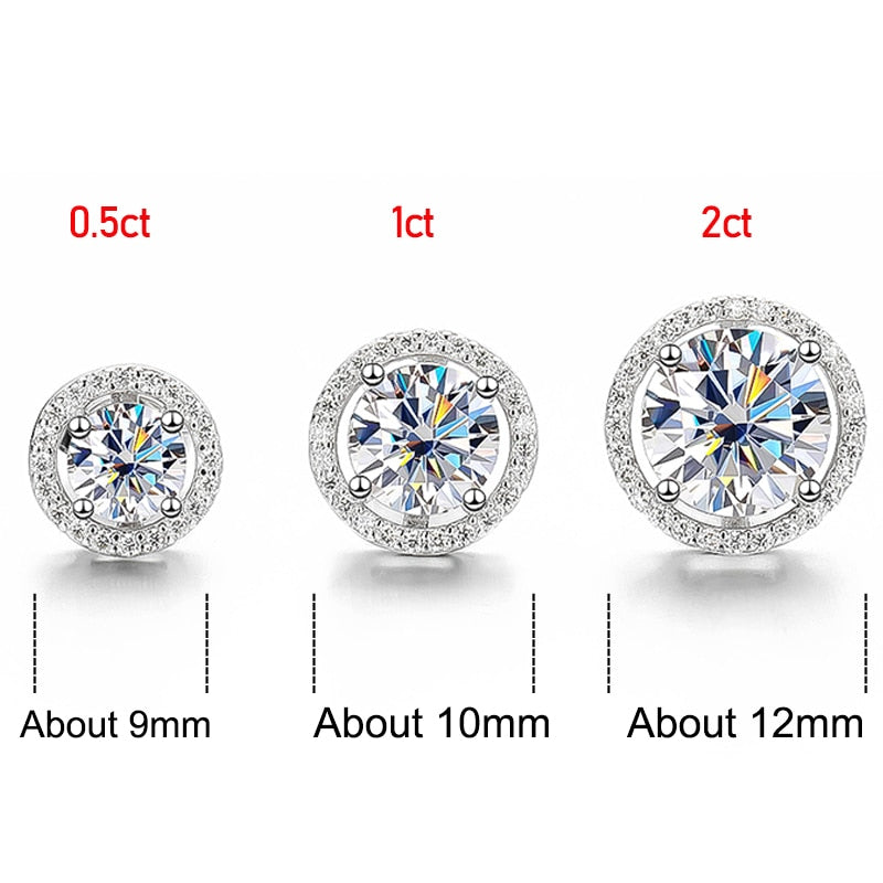 1 Carat Total To 4 Carat Total Moissanite D Color VVS1 Platinum Plated 925 Sterling Earrings