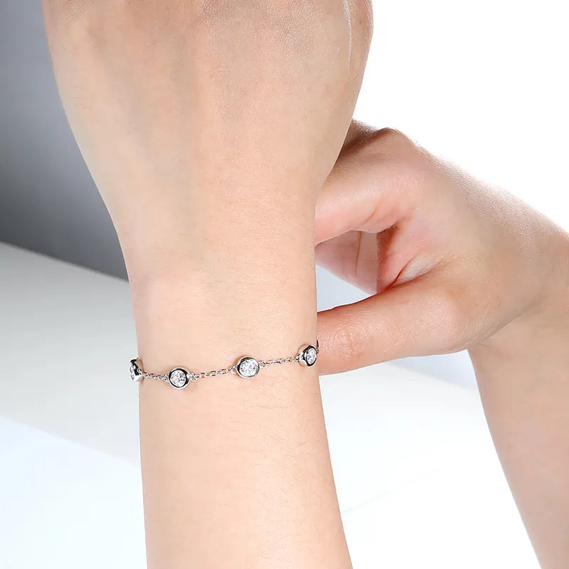 2.4 Carat Total Moissanite 18K Gold Plated 925 Sterling Silver Bracelet