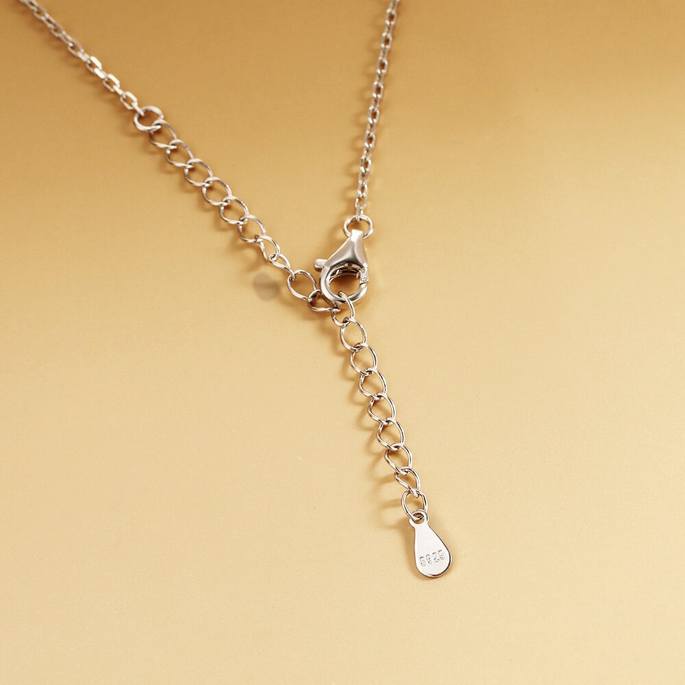 3 Carat Total or 5 Carat Total Moissanite Platinum Plated 925 Sterling Silver 2 Stone Necklace