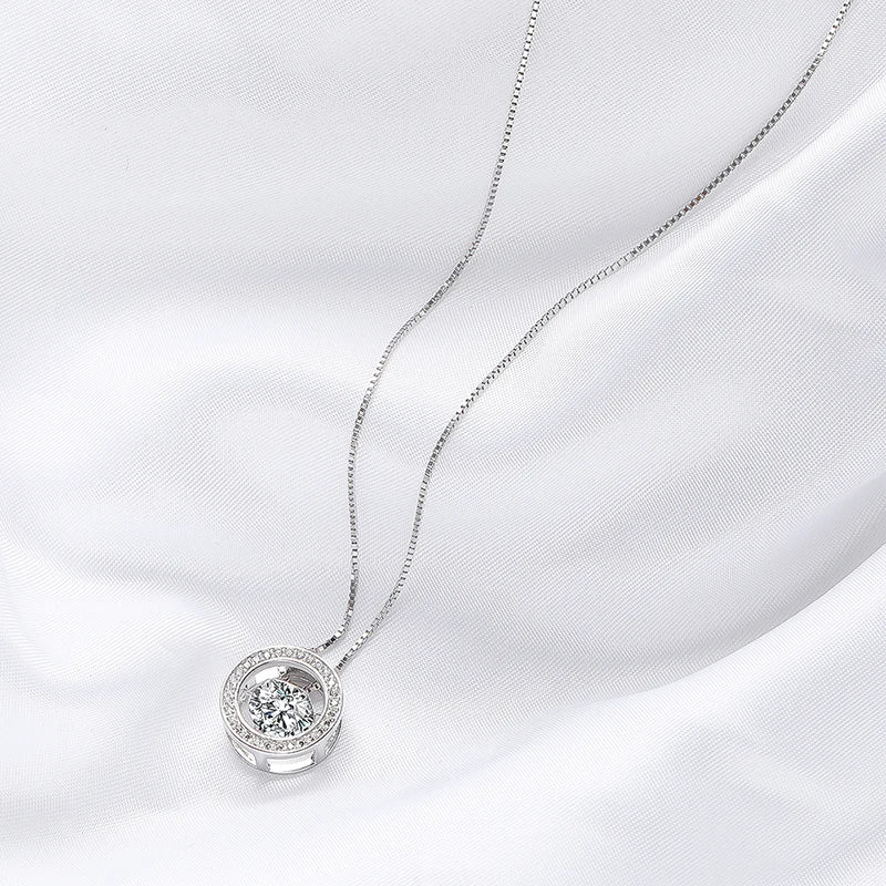 2 Carat or a 4 Carat Set Moissanite Platinum Plated 925 Sterling Silver Pendant or Pendant/Earring Set Set