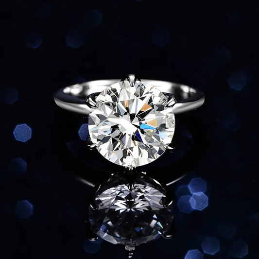 5 Carat Moissanite 18K White Gold Plated 925 Sterling Silver Solitaire Ring
