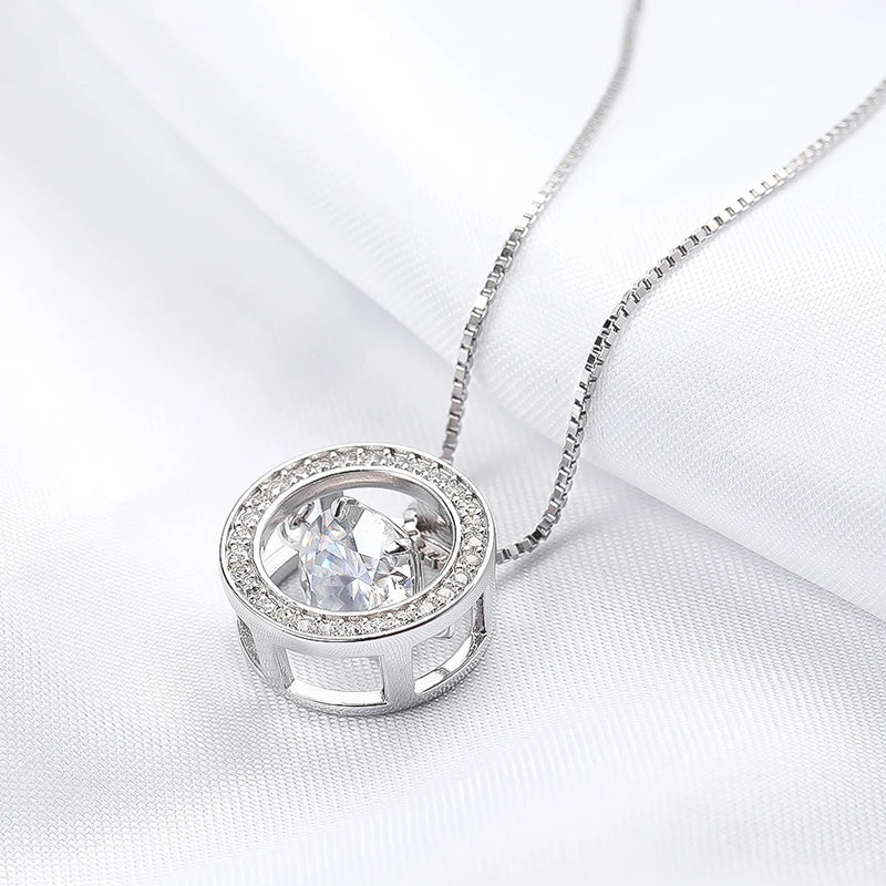 2 Carat or a 4 Carat Set Moissanite Platinum Plated 925 Sterling Silver Pendant or Pendant/Earring Set Set