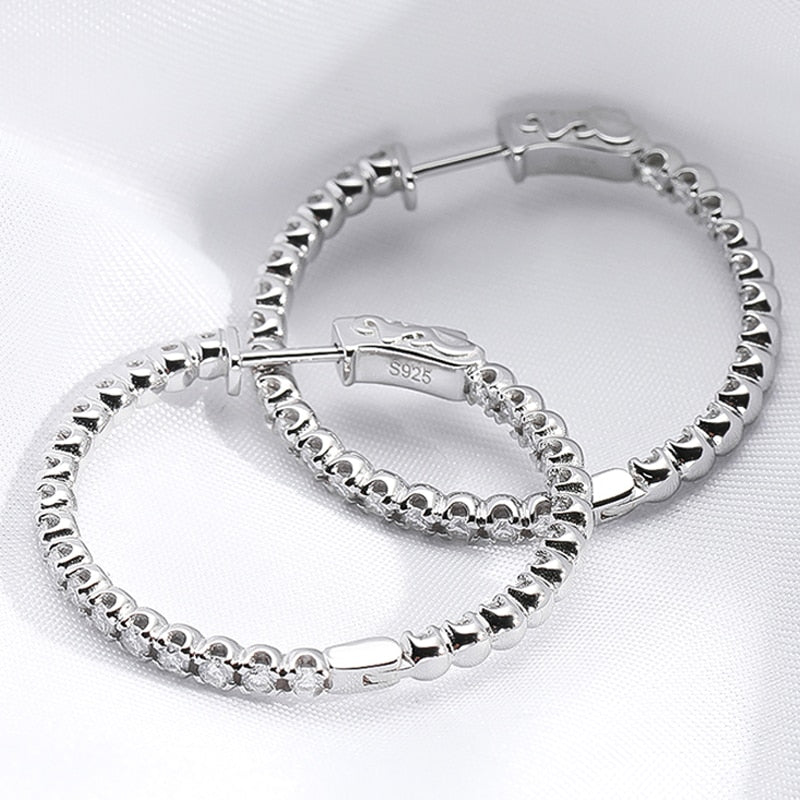 1.56 Carat Total Moissanite D Color VVS1 18K Gold Plated 925 Sterling Hoop Earrings