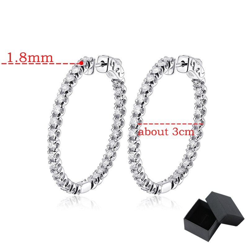1.56 Carat Total Moissanite D Color VVS1 18K Gold Plated 925 Sterling Hoop Earrings
