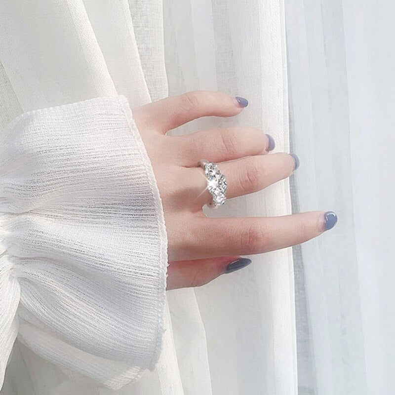 5 Carat Total Moissanite and Blue Zircon D Color VVS1 18K White Gold Plated 925 Sterling Silver Ring