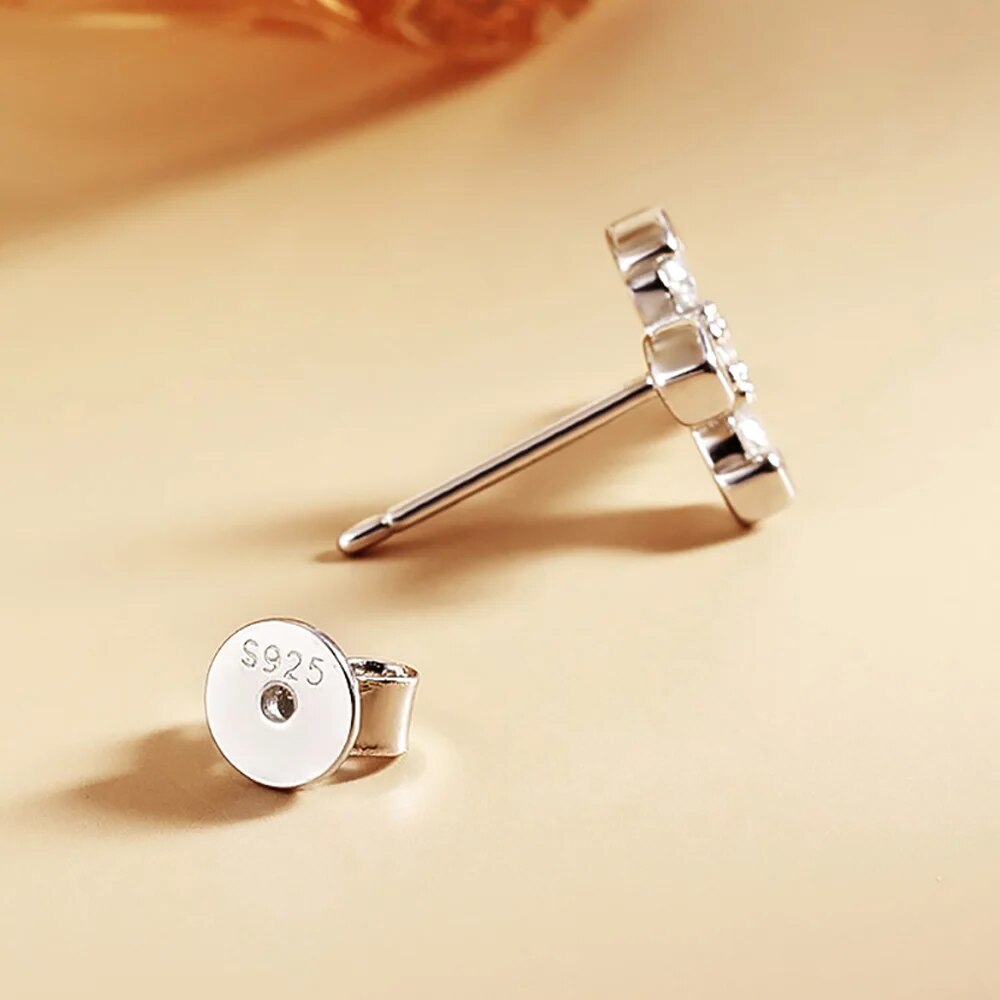 0.54 Carat Total Moissanite 18K Gold Plated 925 Sterling Silver Cross Stud Earrings