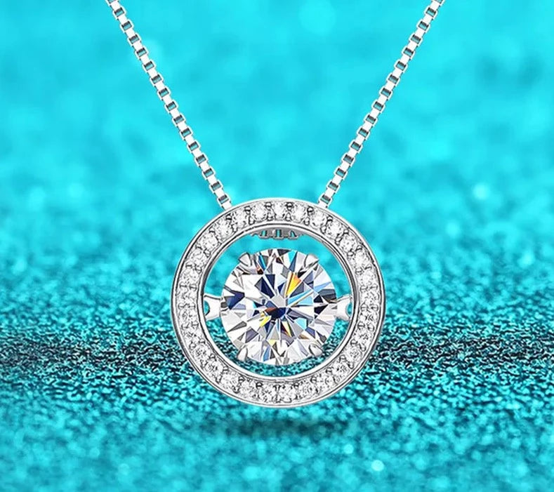 2 Carat or a 4 Carat Set Moissanite Platinum Plated 925 Sterling Silver Pendant or Pendant/Earring Set Set