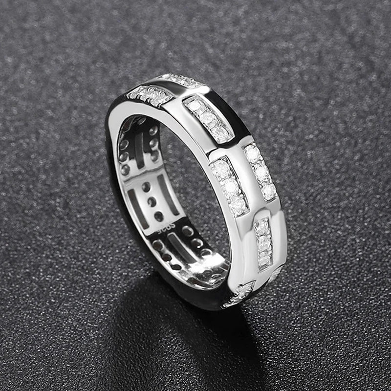 0.68 or 0.81 Carat Moissanite 18K Gold Plated 925 Sterling Silver Band