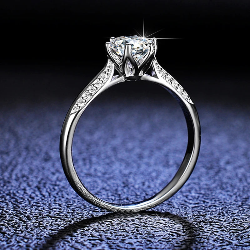 1.28 Carats Total Moissanite 18K White Gold Plated 925 Sterling Silver Bridal Set