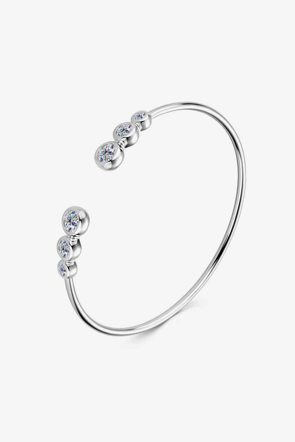 1.8 Carat Total Moissanite Platinum or 18k Yellow Gold Plated 925 Sterling Silver Bracelet