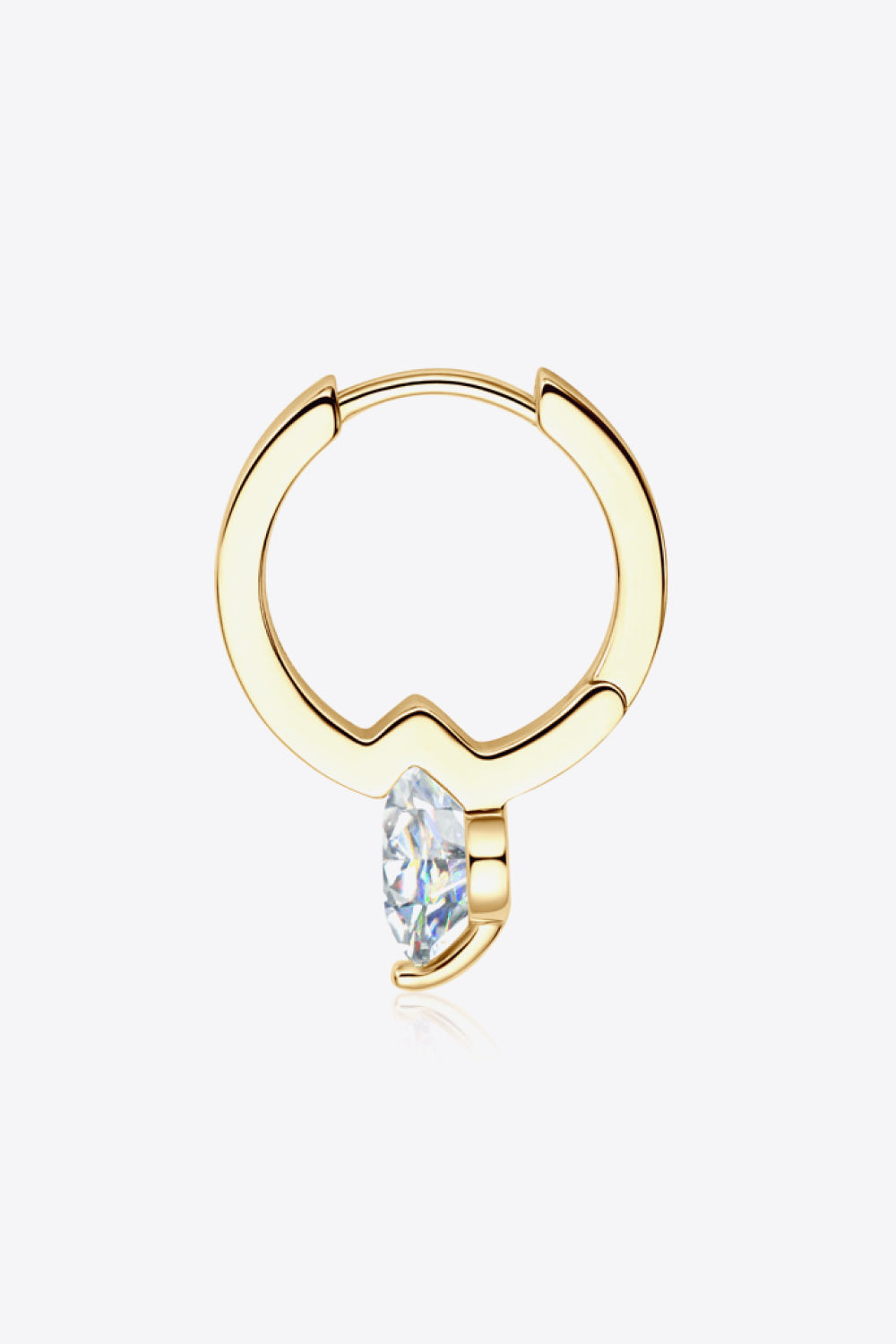 2 Carat Moissanite 18K Gold Plated 925 Sterling Silver Drop Earrings