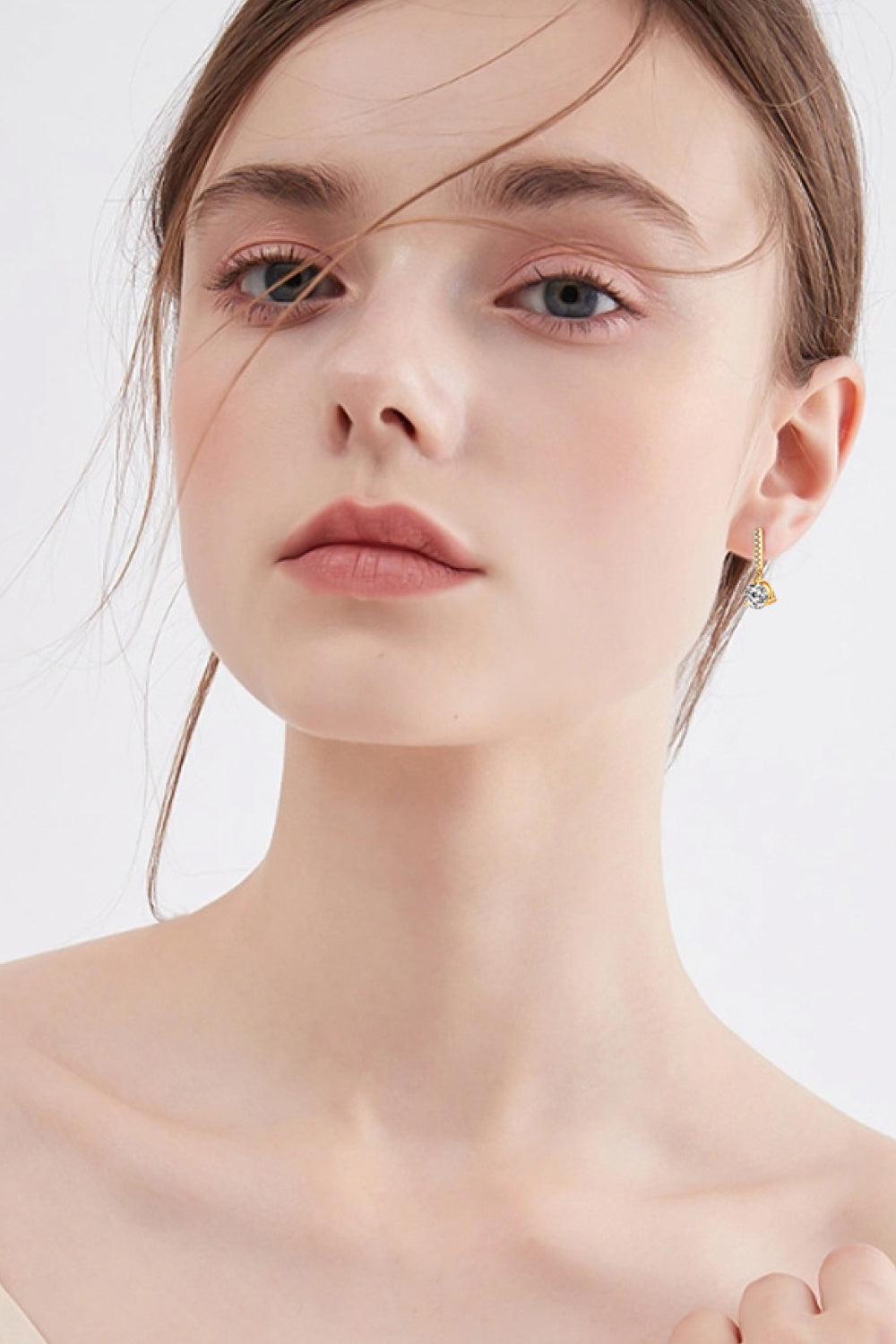 2 Total Carat Moissanite and Zircon Platinum or 18K Gold Plated 925 Sterling Silver Drop Earrings