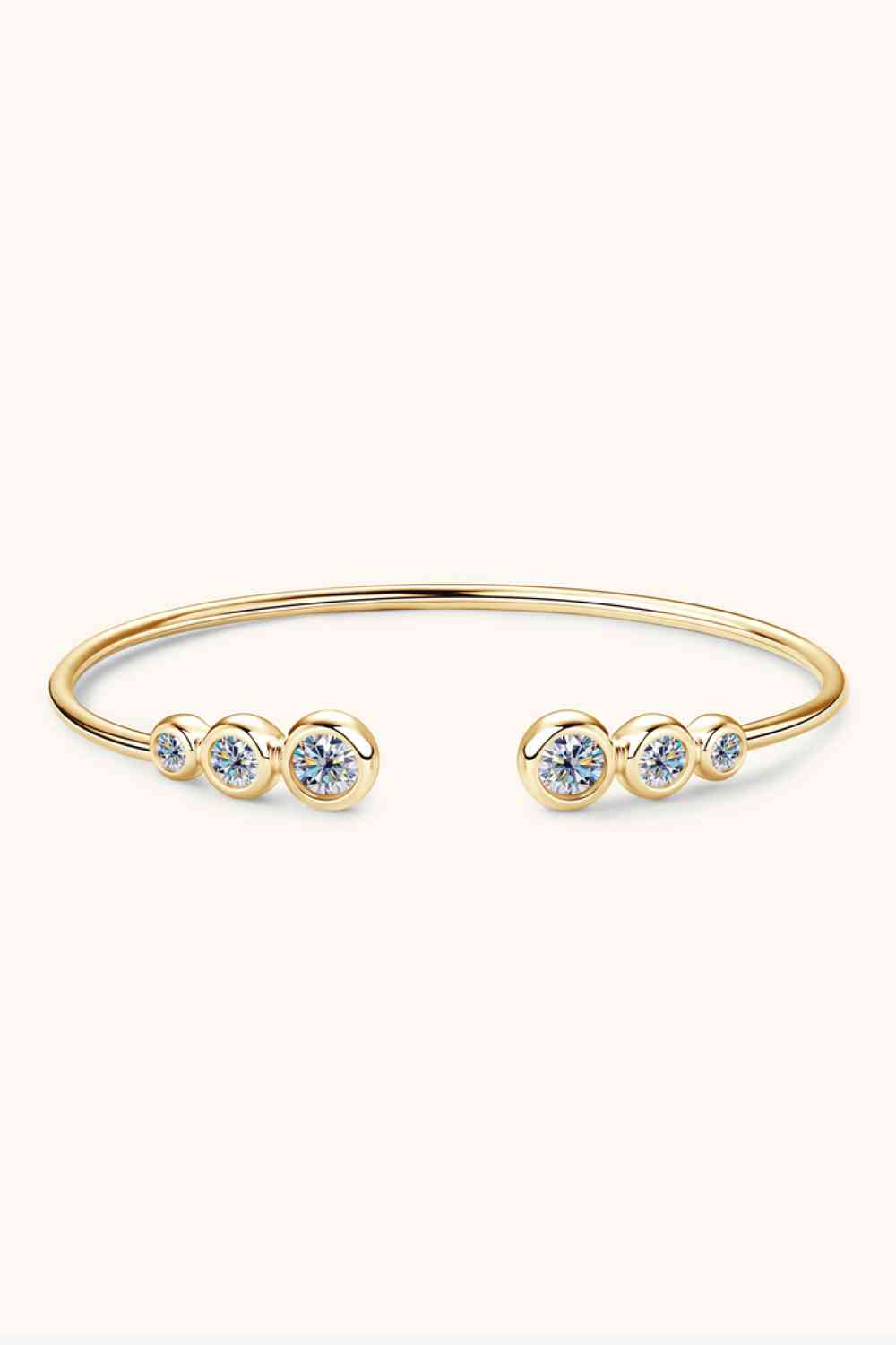 1.8 Carat Total Moissanite Platinum or 18k Yellow Gold Plated 925 Sterling Silver Bracelet