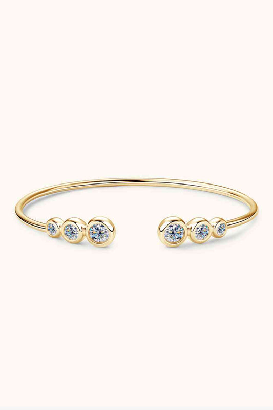 1.8 Carat Total Moissanite Platinum or 18k Yellow Gold Plated 925 Sterling Silver Bracelet