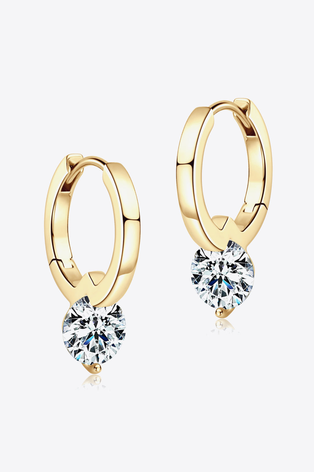 2 Carat Moissanite 18K Gold Plated 925 Sterling Silver Drop Earrings