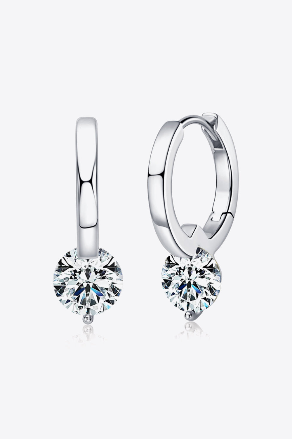 2 Carat Moissanite 18K Gold Plated 925 Sterling Silver Drop Earrings
