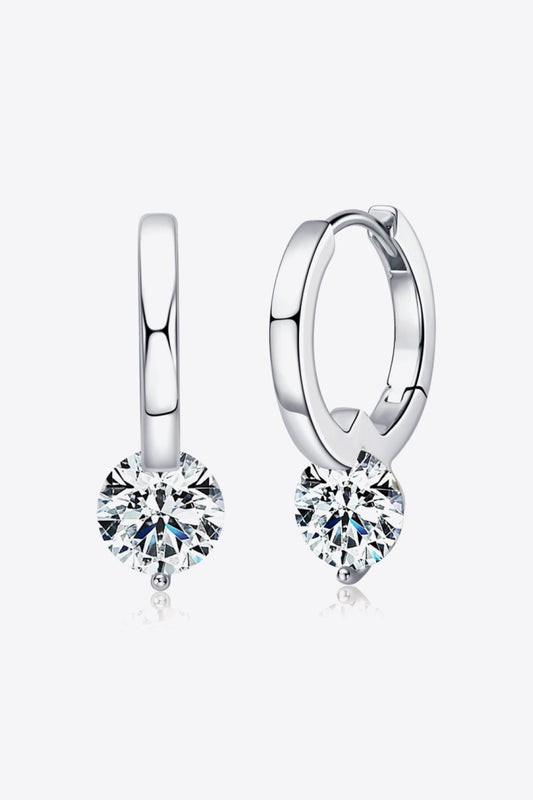 2 Carat Moissanite 18K Gold Plated 925 Sterling Silver Drop Earrings