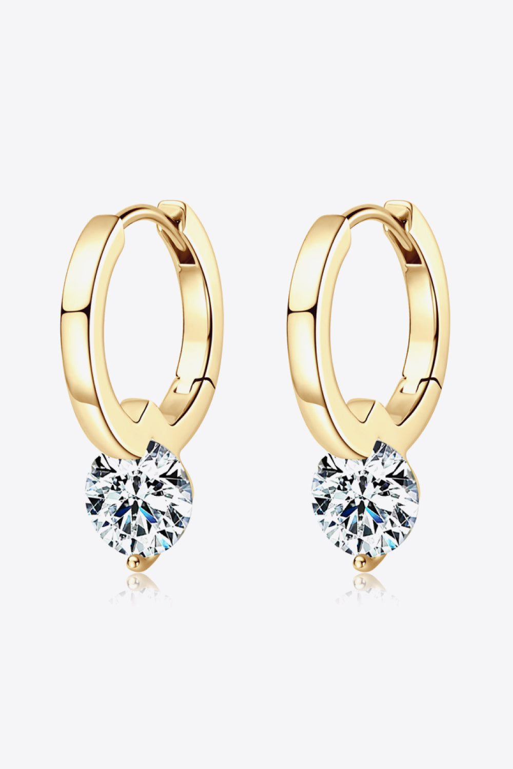 2 Carat Moissanite 18K Gold Plated 925 Sterling Silver Drop Earrings