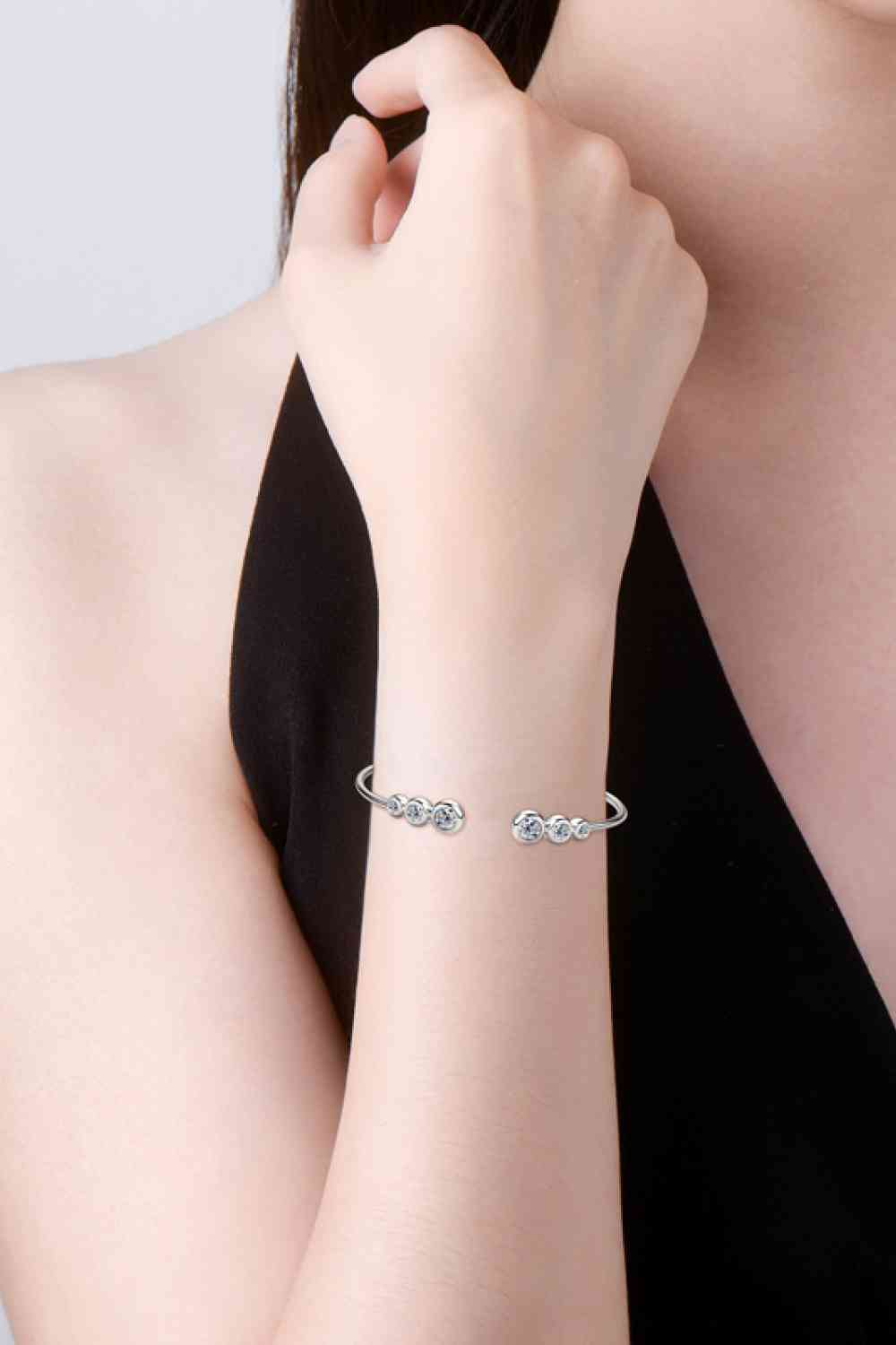1.8 Carat Total Moissanite Platinum or 18k Yellow Gold Plated 925 Sterling Silver Bracelet
