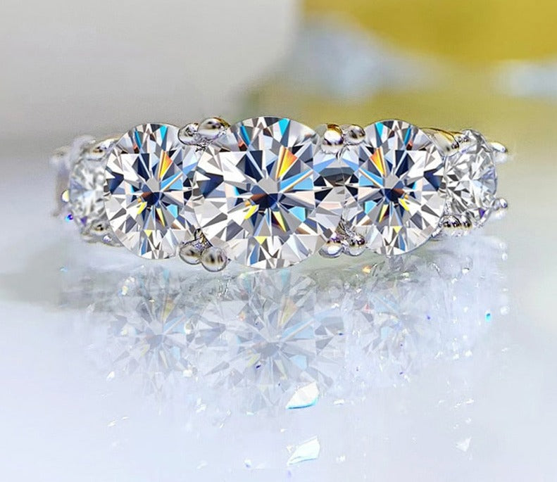 3.6 Carat Total Moissanite 18K Gold Plated 925 Sterling Silver Anniversary Band