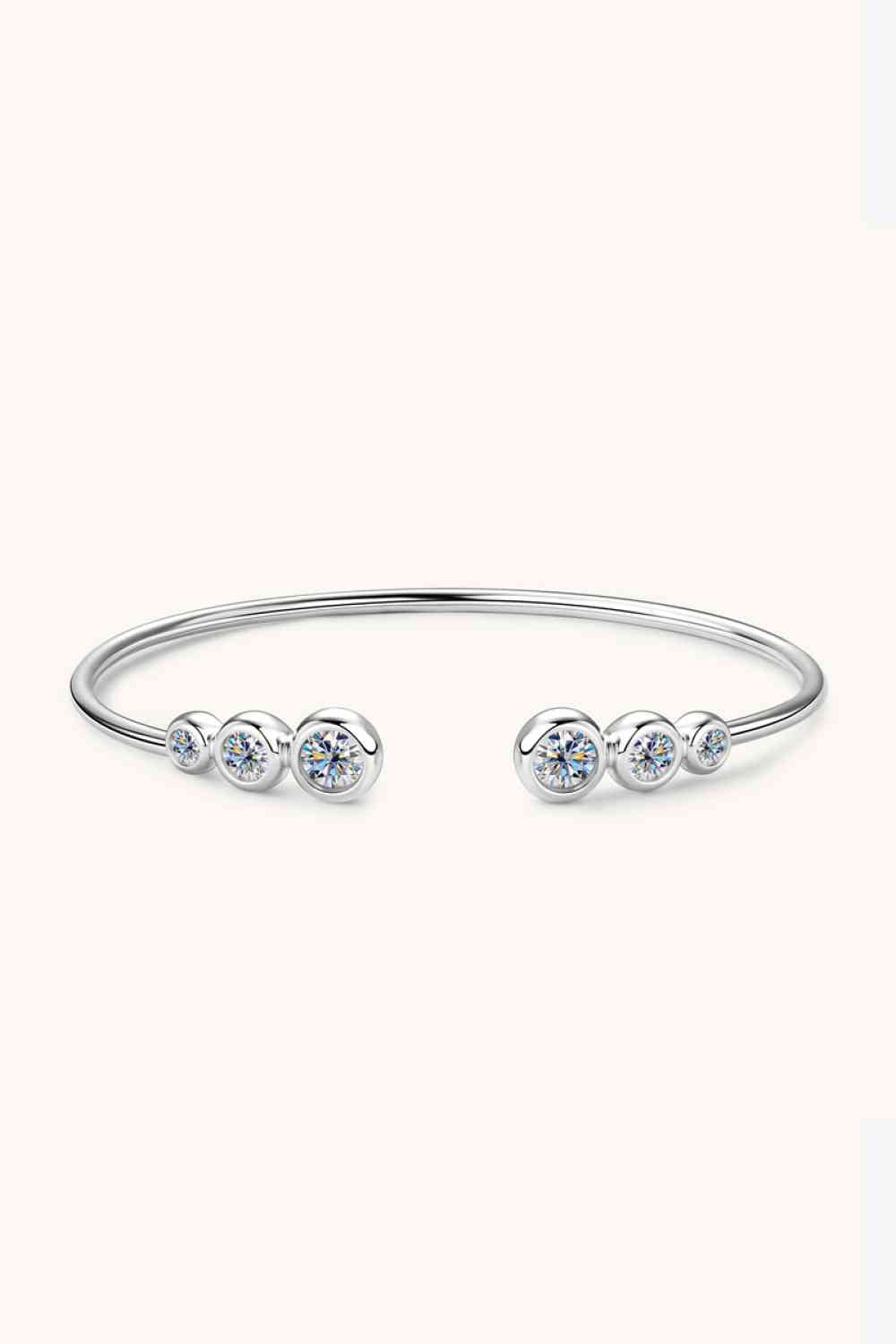 1.8 Carat Total Moissanite Platinum or 18k Yellow Gold Plated 925 Sterling Silver Bracelet