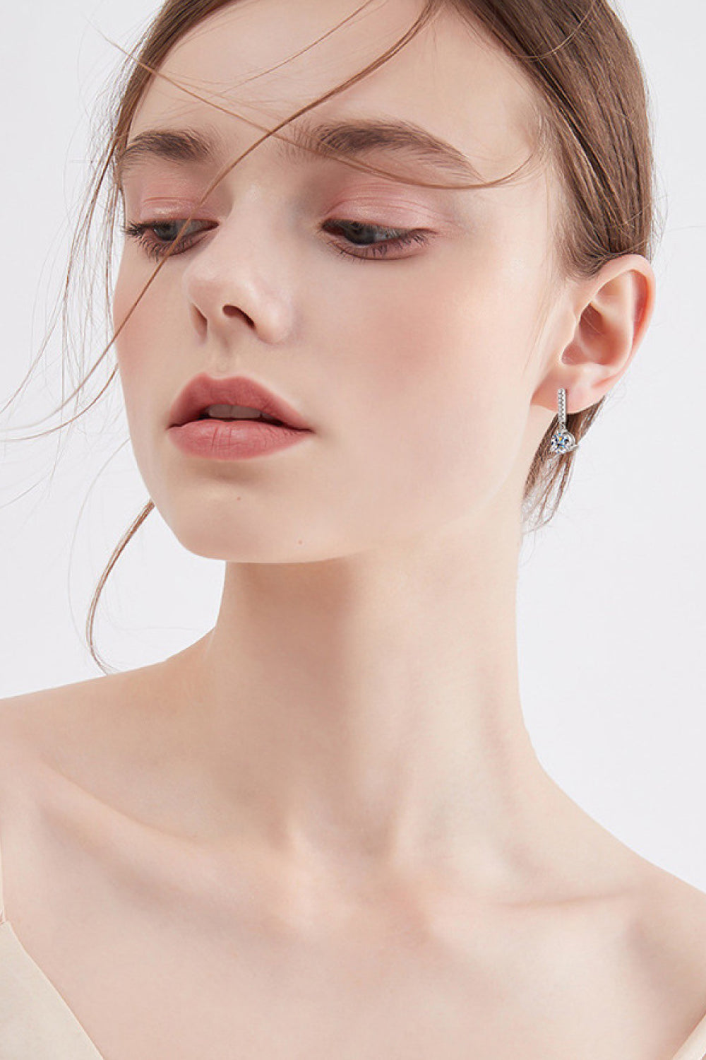 2 Total Carat Moissanite and Zircon Platinum or 18K Gold Plated 925 Sterling Silver Drop Earrings